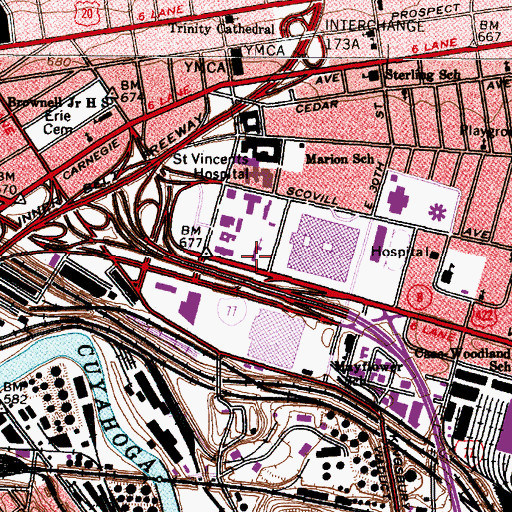 Topographic Map of Saint Josephs Catholic Church, OH