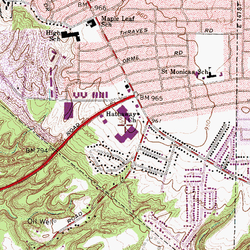 Topographic Map of Garfield Mall Shopping Center, OH