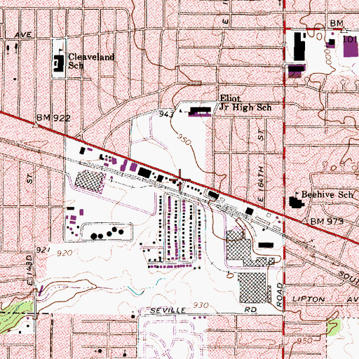 Topographic Map of Miles Park Historic District, OH