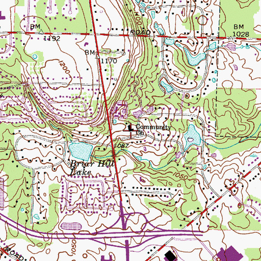 Topographic Map of Community Church, OH