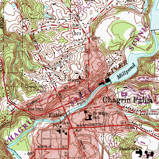 Topographic Map of Windsor Hospital, OH