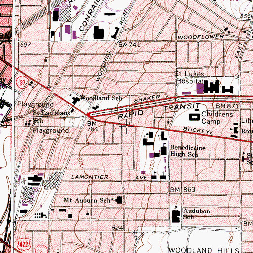 Topographic Map of Apostolic God in Christ Church, OH