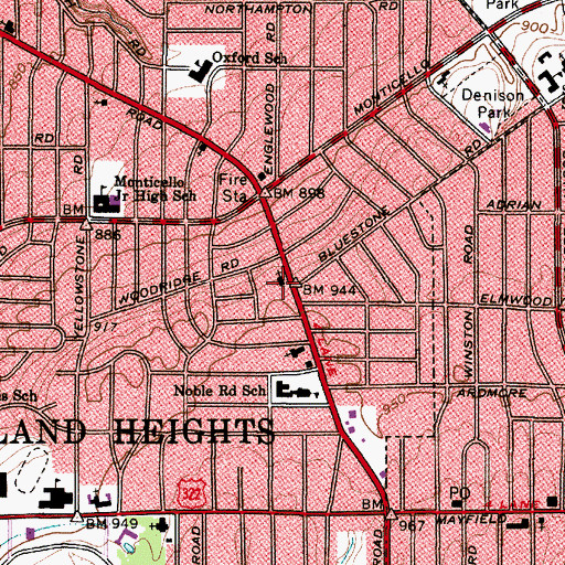 Topographic Map of Bethel Baptist Church, OH