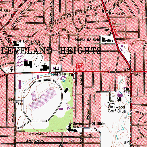 Topographic Map of Bethlehem Lutheran Church, OH