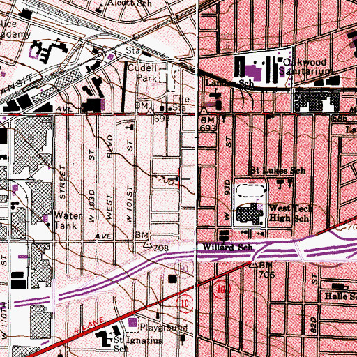 Topographic Map of Christ United Church of Christ, OH