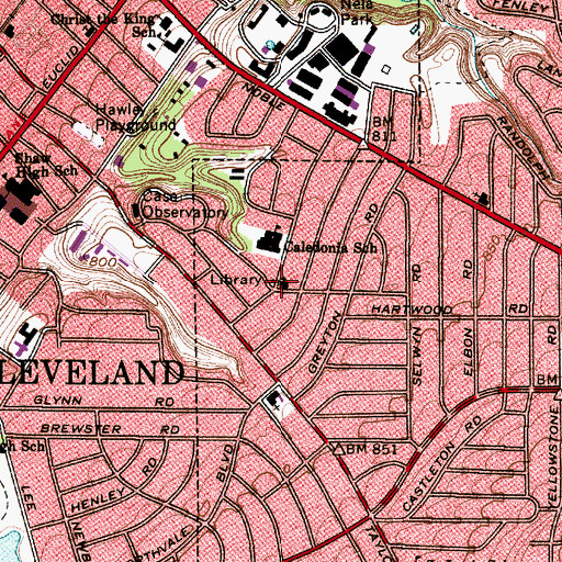 Topographic Map of Church of the Cross United Methodist Church, OH