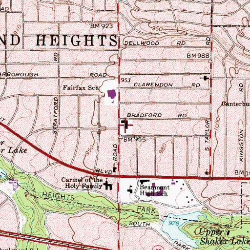 Topographic Map of Church of the Saviour, OH