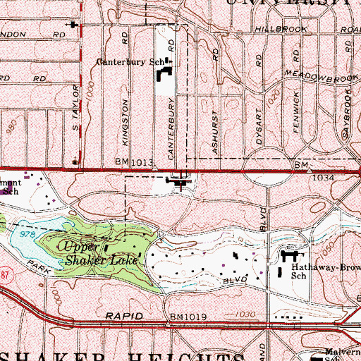 Topographic Map of First Baptist Church, OH