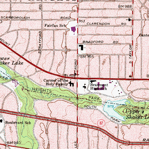 Topographic Map of First Church of Christ Scientist, OH