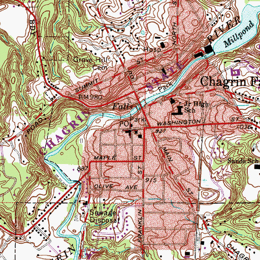 Topographic Map of First Church of Christ Scientist, OH