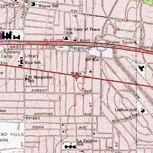 Topographic Map of First Magyar Presbyterian Church, OH