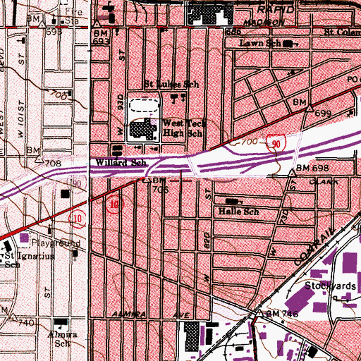 Topographic Map of Simpson United Methodist Church, OH