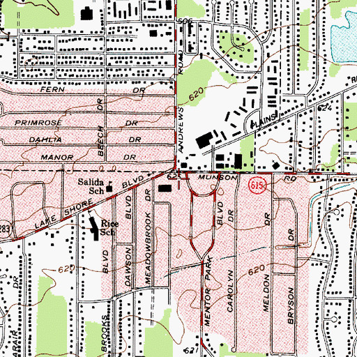 Topographic Map of Eckley Corners Shopping Center, OH