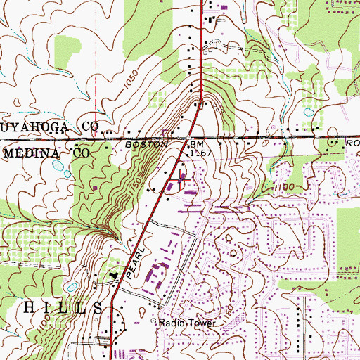 Topographic Map of Forrest Hills Plaza Shopping Center, OH