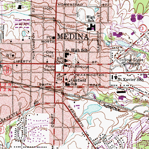 Topographic Map of Victorian Village Shopping Center, OH