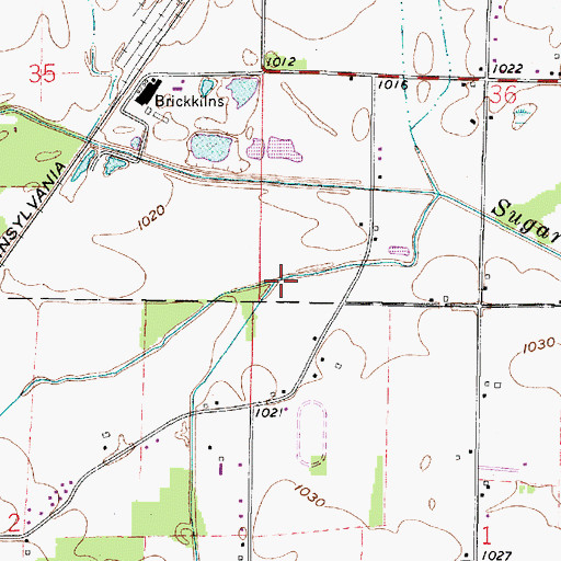 Topographic Map of Crosskeys Run, OH