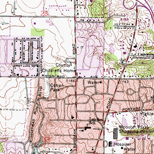 Topographic Map of School Number 8 (historical), OH