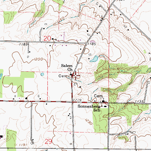 Topographic Map of School Number 10 (historical), OH