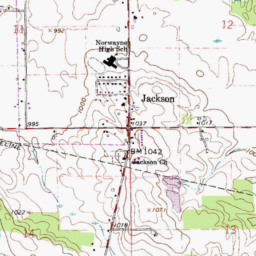 Topographic Map of School Number 8 (historical), OH