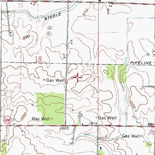 Topographic Map of Oakland Farm, OH