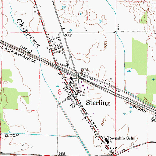 Topographic Map of Russell Station (historical), OH