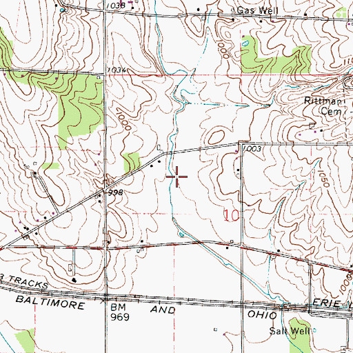 Topographic Map of Fountain Spring Farm, OH