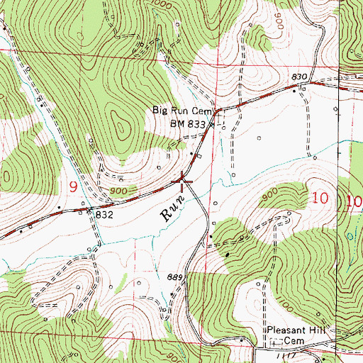 Topographic Map of Big Run School (historical), OH