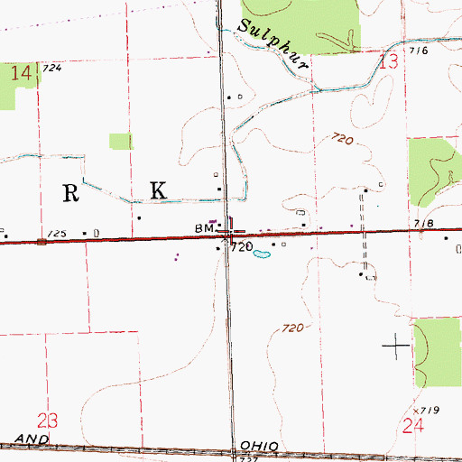Topographic Map of Dickey School (historical), OH