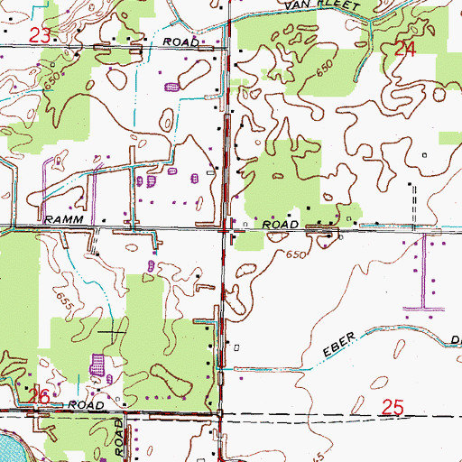 Topographic Map of Oak Grove School (historical), OH