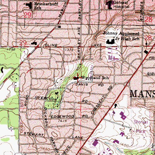 Topographic Map of Chapelwood Covenant Church (historical), OH