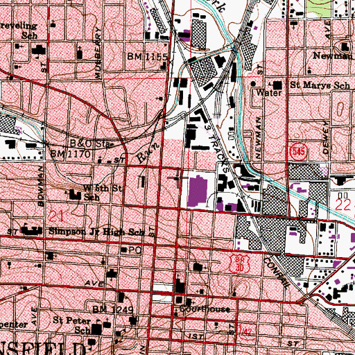 Topographic Map of Church of God in Christ (historical), OH