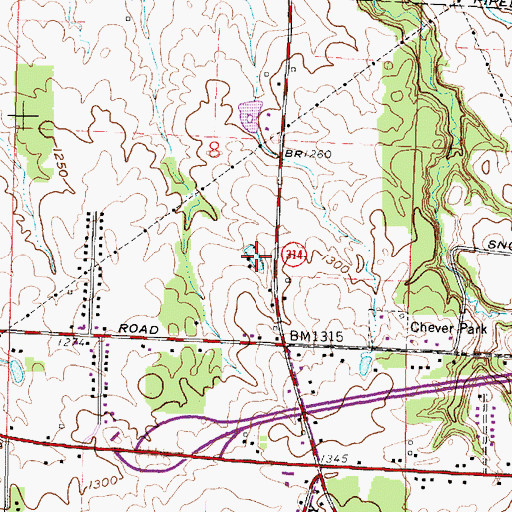 Topographic Map of Crestline Reservoir, OH