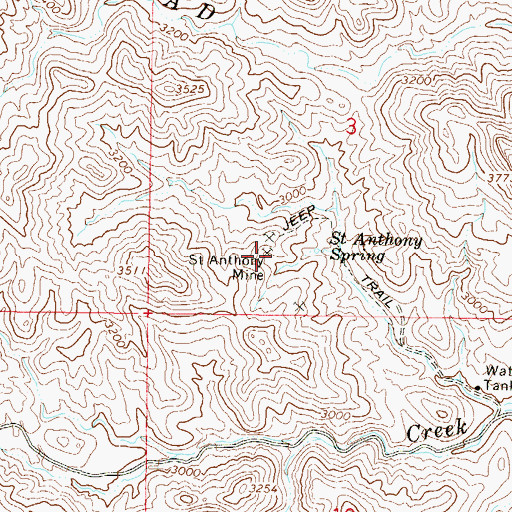 Topographic Map of Saint Anthony Mine, AZ