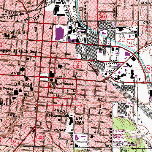 Topographic Map of First Church of the Open Bible, OH