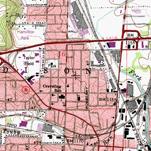 Topographic Map of Greater Saint Johns Church of God in Christ, OH