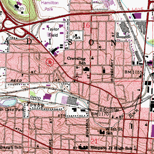 Topographic Map of Pentecostal Church, OH