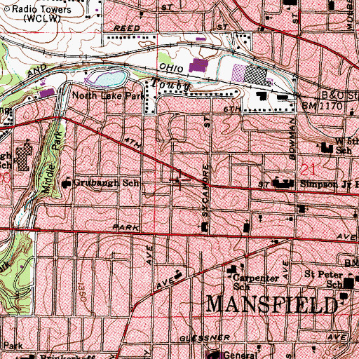 Topographic Map of Saint Matthews Lutheran Church, OH