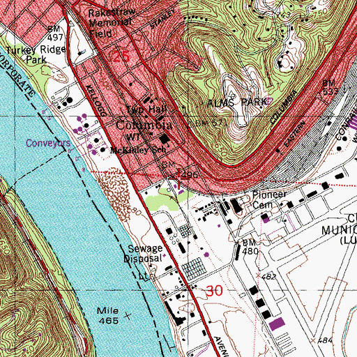 Topographic Map of Fulton-Presbyterian Cemetery, OH