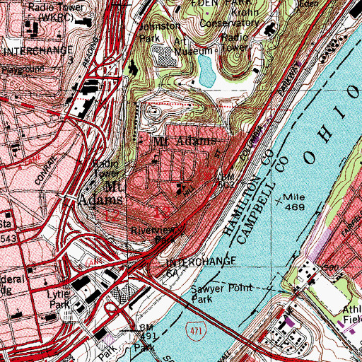 Topographic Map of Immaculate Conception School (historical), OH
