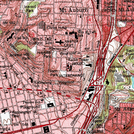Topographic Map of Prospect Hill Historic District, OH