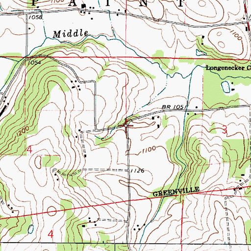 Topographic Map of Peters School (historical), OH