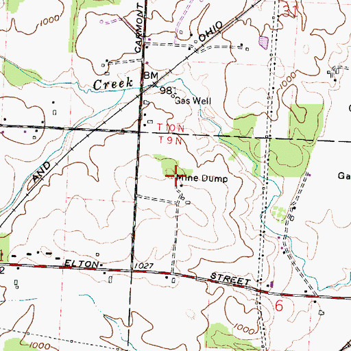 Topographic Map of Tiger Mine, OH
