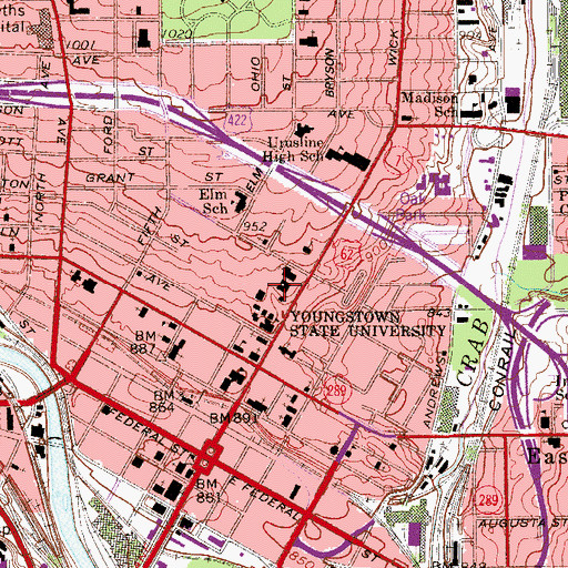 Topographic Map of Butler Institute of American Art, OH