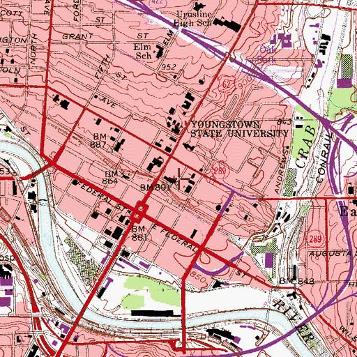 Topographic Map of Helen Chapel, OH