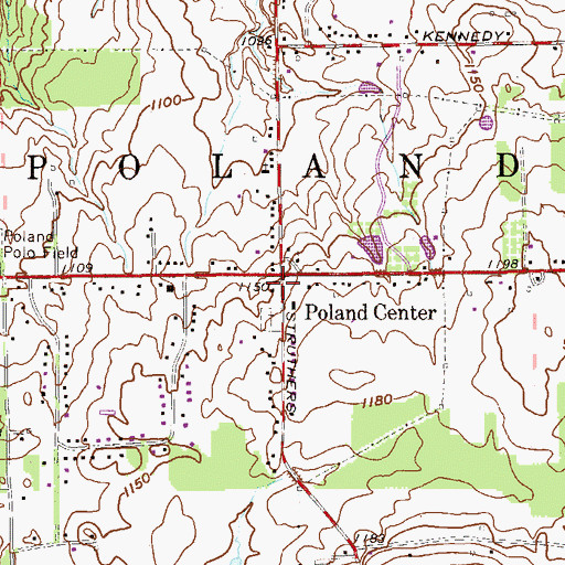 Topographic Map of Poland Center School (historical), OH