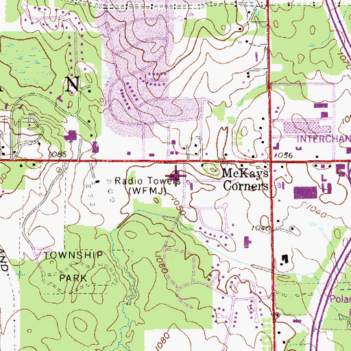 Topographic Map of Presidential Square Shopping Center, OH