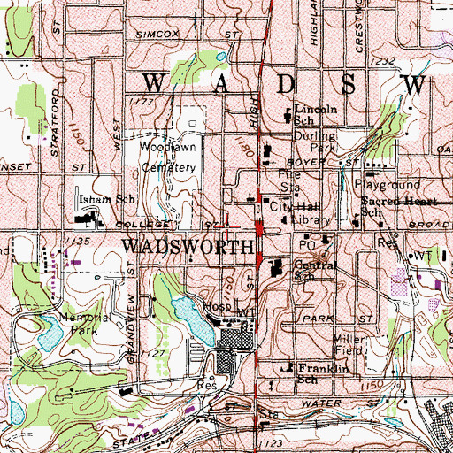 Topographic Map of Saint Marks Episcopal Church, OH