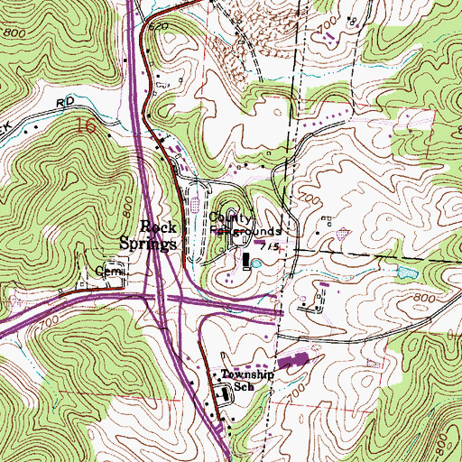 Topographic Map of Meigs County Fairgrounds, OH