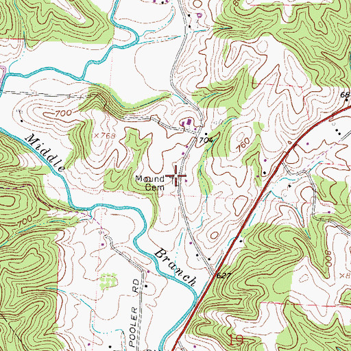 Topographic Map of Mound Cemetery Mound, OH