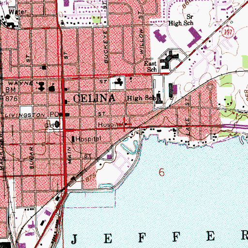 Topographic Map of Otis Hospital, OH